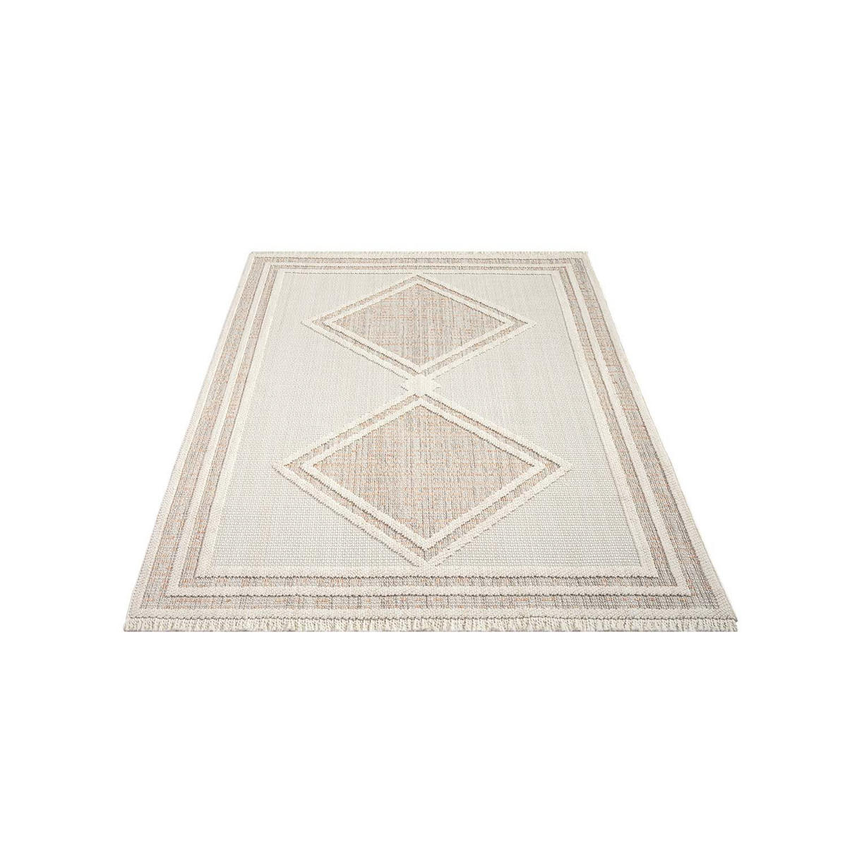 KURZFLOR-TEPPICH Lindo 8853 Terra 200x290 cm - Creme, Textil (200/290cm) - carpet city