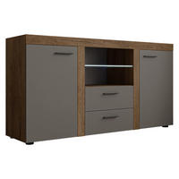 KOMMODE Rumba mit LED Beleuchtung - Eichefarben/Graphitfarben, Holzwerkstoff (156/82/40cm) - MIRJAN24