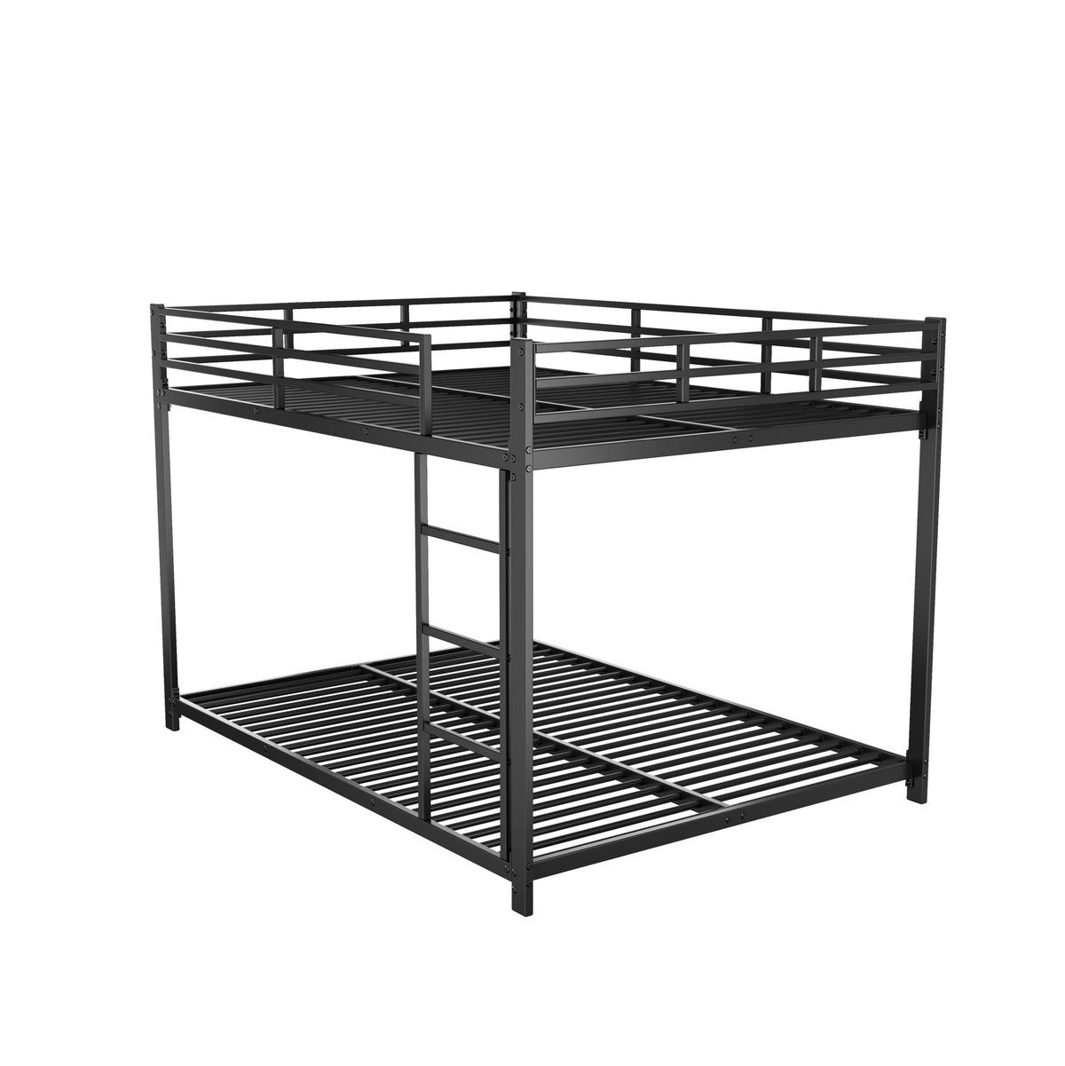 ETAGENBETT 140/200 cm Schwarz aus Metall, platzsparend - Schwarz, Metall (140/200cm) - MIVRAY