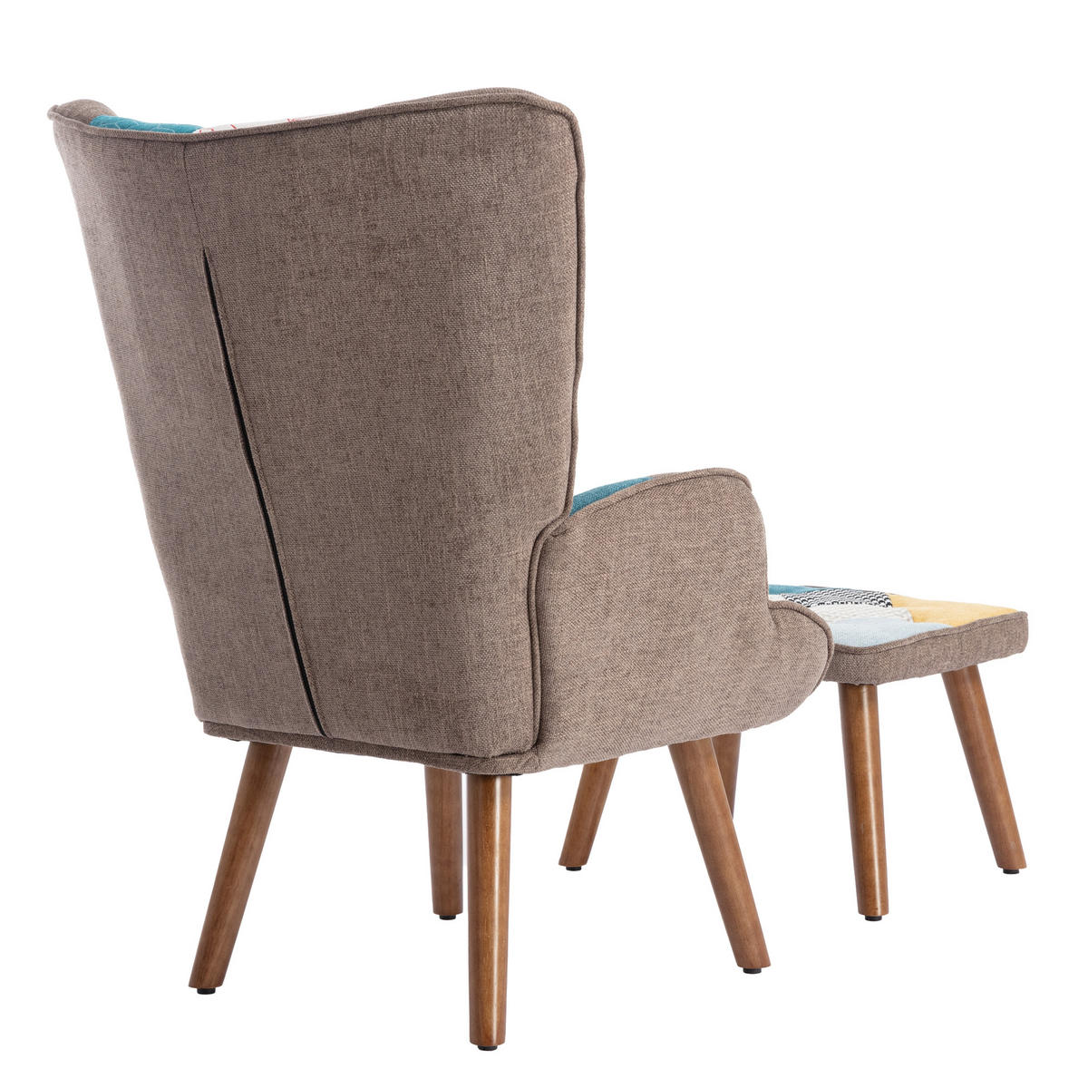 OHRENSESSEL mit Fußstütze, DE-42437, Bunt - Multicolor, Holzwerkstoff (69/95.5/38cm) - ComfortXL