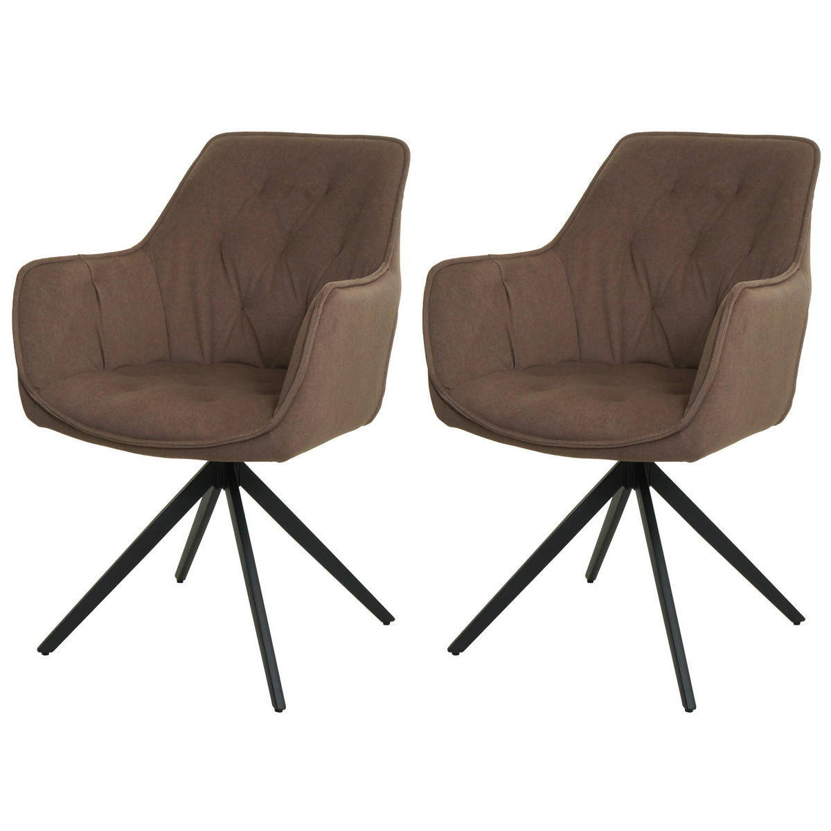 ESSZIMMERSTUHL Braun 2er-Set - Braun, Textil (55/87/60cm) - MCW