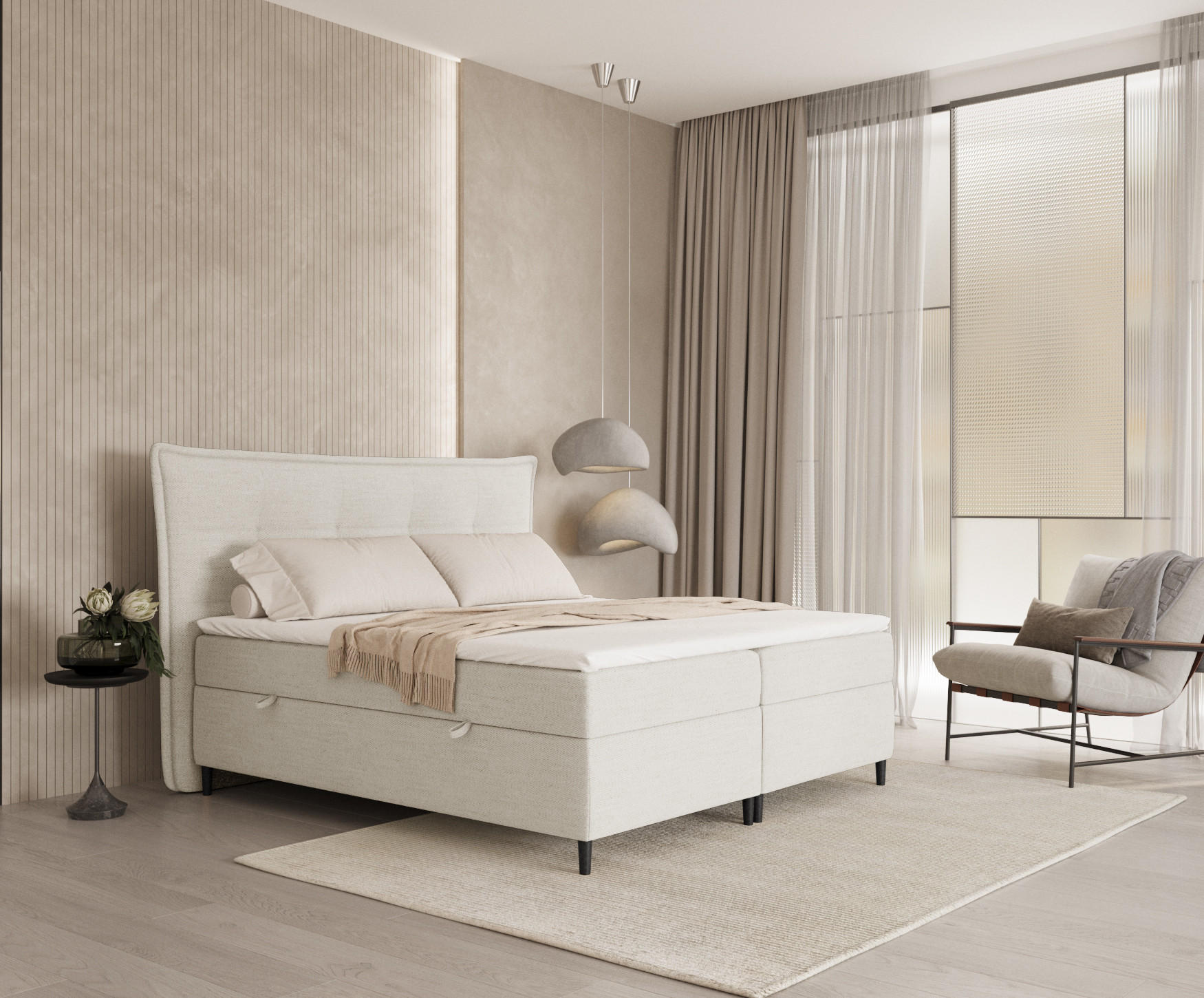 Maison de Reve Boxbett Creme 160x200 cm
