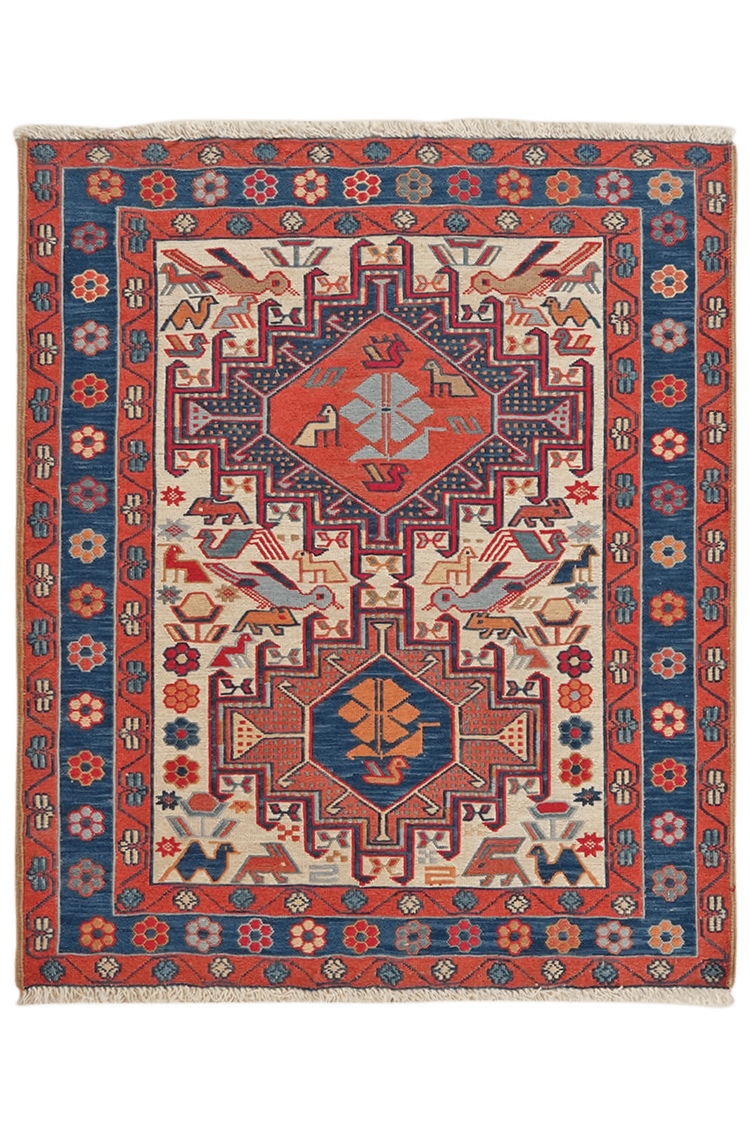 Looma Kelim-Teppich Beige 79x95 cm