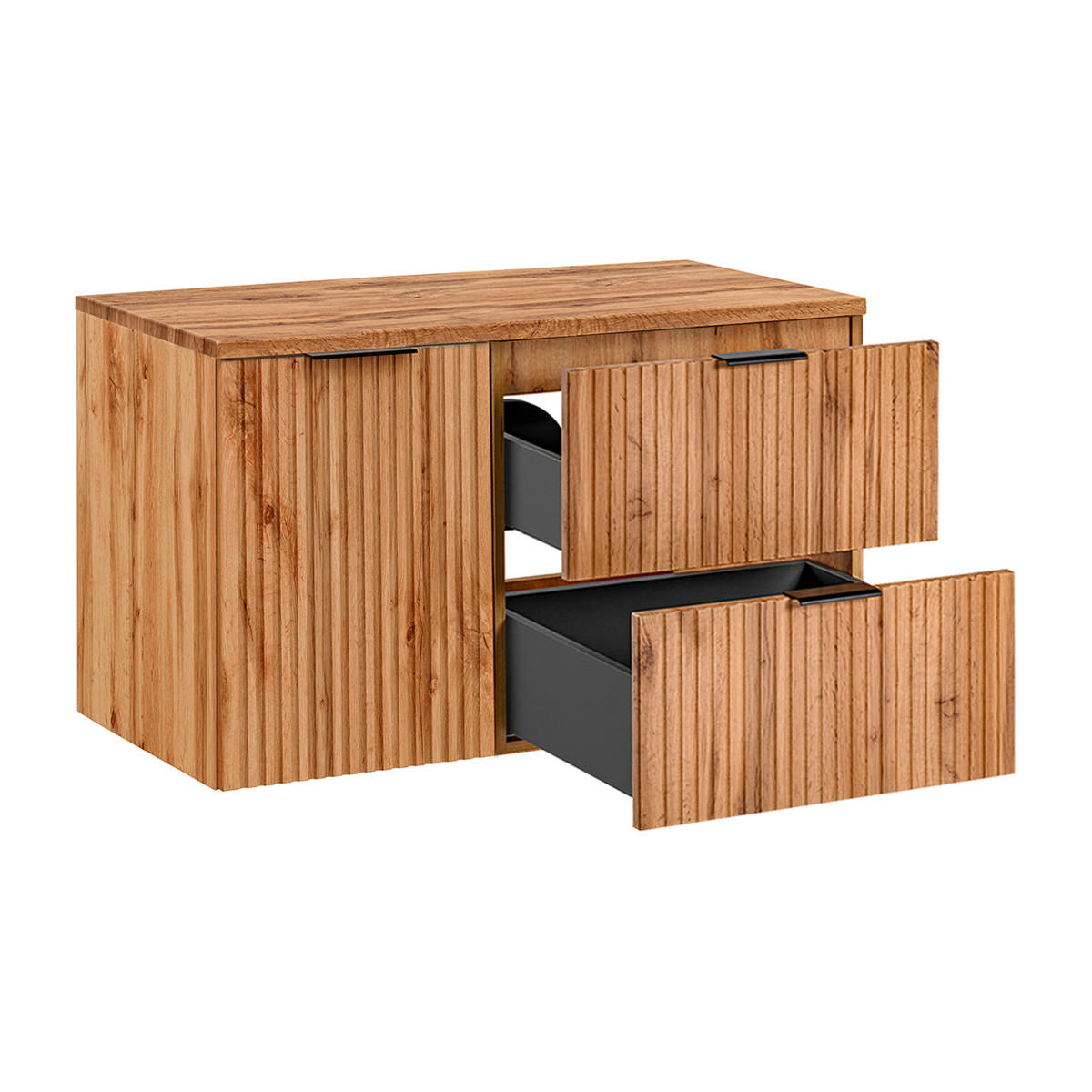 BADMÖBEL 100.8cm Adriel 2er-Set Holz - Braun, Holzwerkstoff (100.8/59/46cm) - Petits-meubles