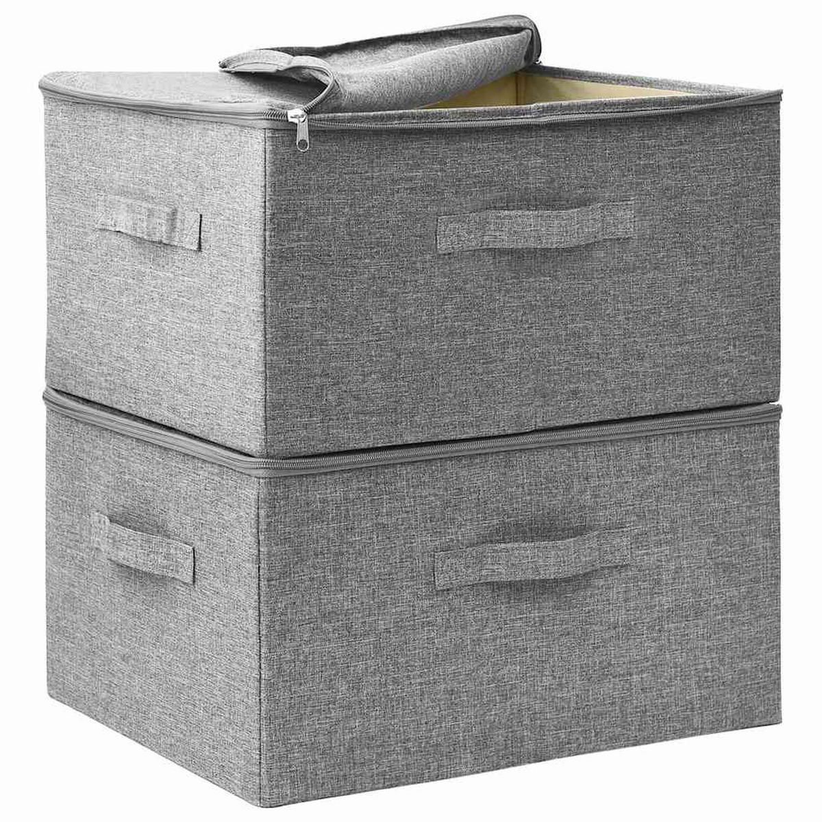AUFBEWAHRUNGSBOXEN 2er set Stoff 43/34/23 Cm Grau - Grau, Textil (34/23/43cm) - vidaXL