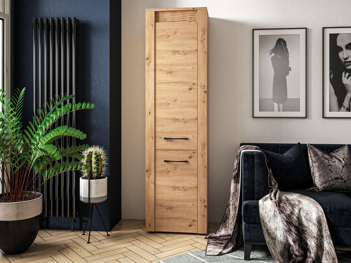 STAURAUMSCHRANK Artis Artisan Eiche 55 cm / 40 cm / 200 cm - Eiche Artisan/Braun, Holz/Holzwerkstoff (55/200/40cm) - Feldmann-Wohnen