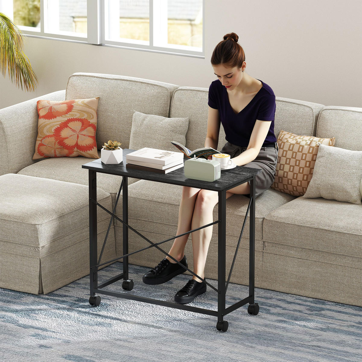 BÜROTISCH Schwarz 1 Stück - Schwarz, Holzwerkstoff (40/80/75cm) - GiPP