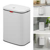 ABFALLEIMER, Metall weiß, 6 Liter - Weiß, Metall (22.5/31/16.5cm) - eluno