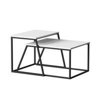 COUCHTISCH-SET Myra Weiß/Schwarz 60 x 50 cm 2 Teile - Weiß, Holzwerkstoff (50/60/38cm) - Vicco