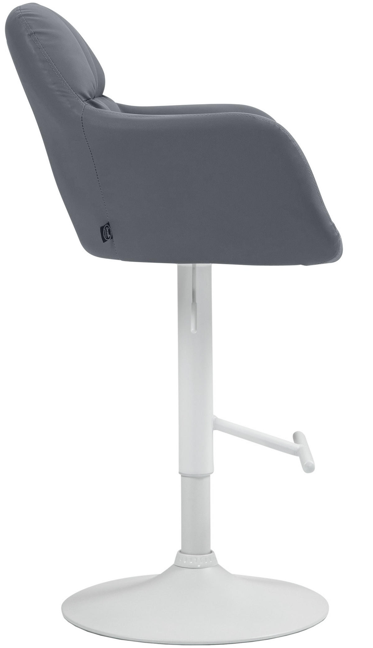 BARHOCKER Lederlook grau - Weiß/Grau, Textil (57/97/59cm) - CLP