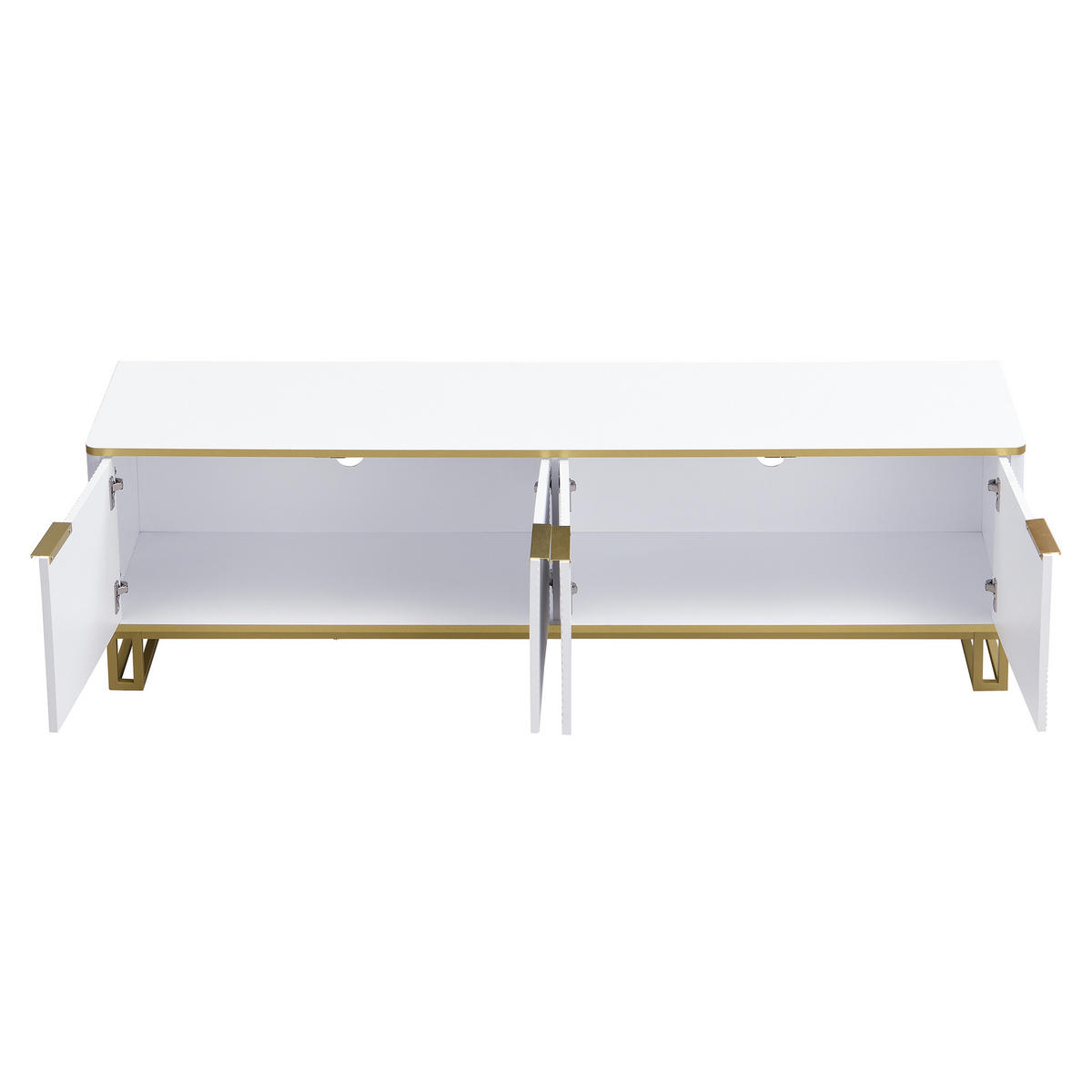 TV-LOWBOARD Weiß-Gold 160/37.5/48 cm - Weiß, Holzwerkstoff (160/48/37.5cm) - PANGIVO