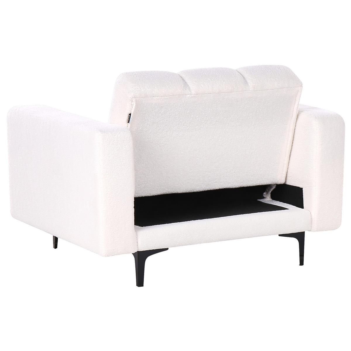 SESSEL Bouclé Weiß Alnes - Weiß, Textil (110/77/89cm) - Beliani