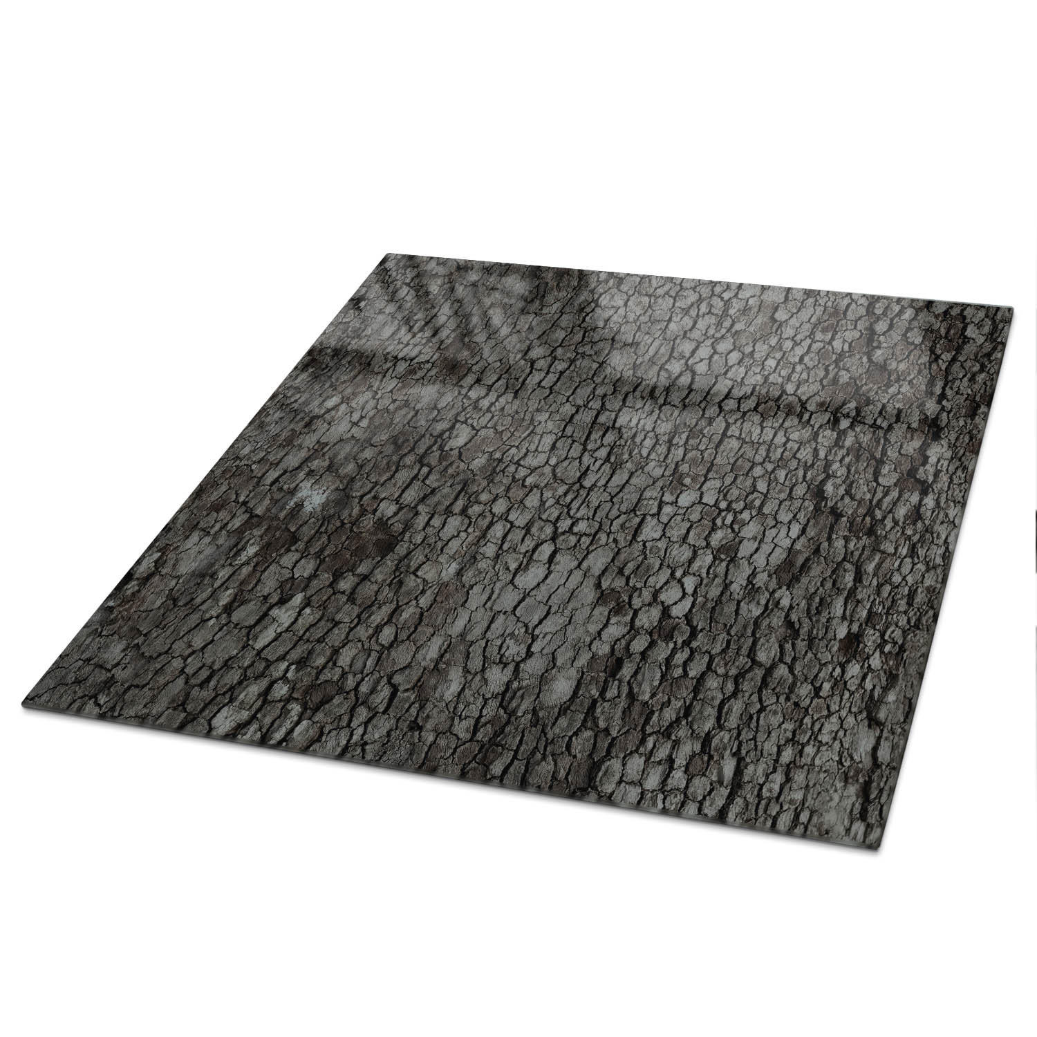 TISCHPLATTE 50x50 cm – Baumrinde - Weiß, Glas (0.4/50/50cm) - Wallfluent