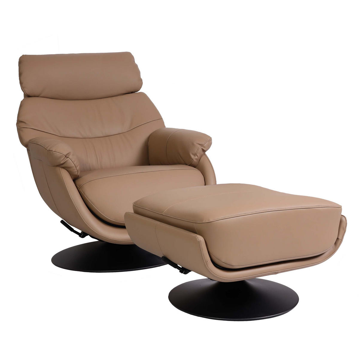 RELAXSESSEL MIT HOCKER taupe - Taupe, Textil (78/99/80cm) - MCW