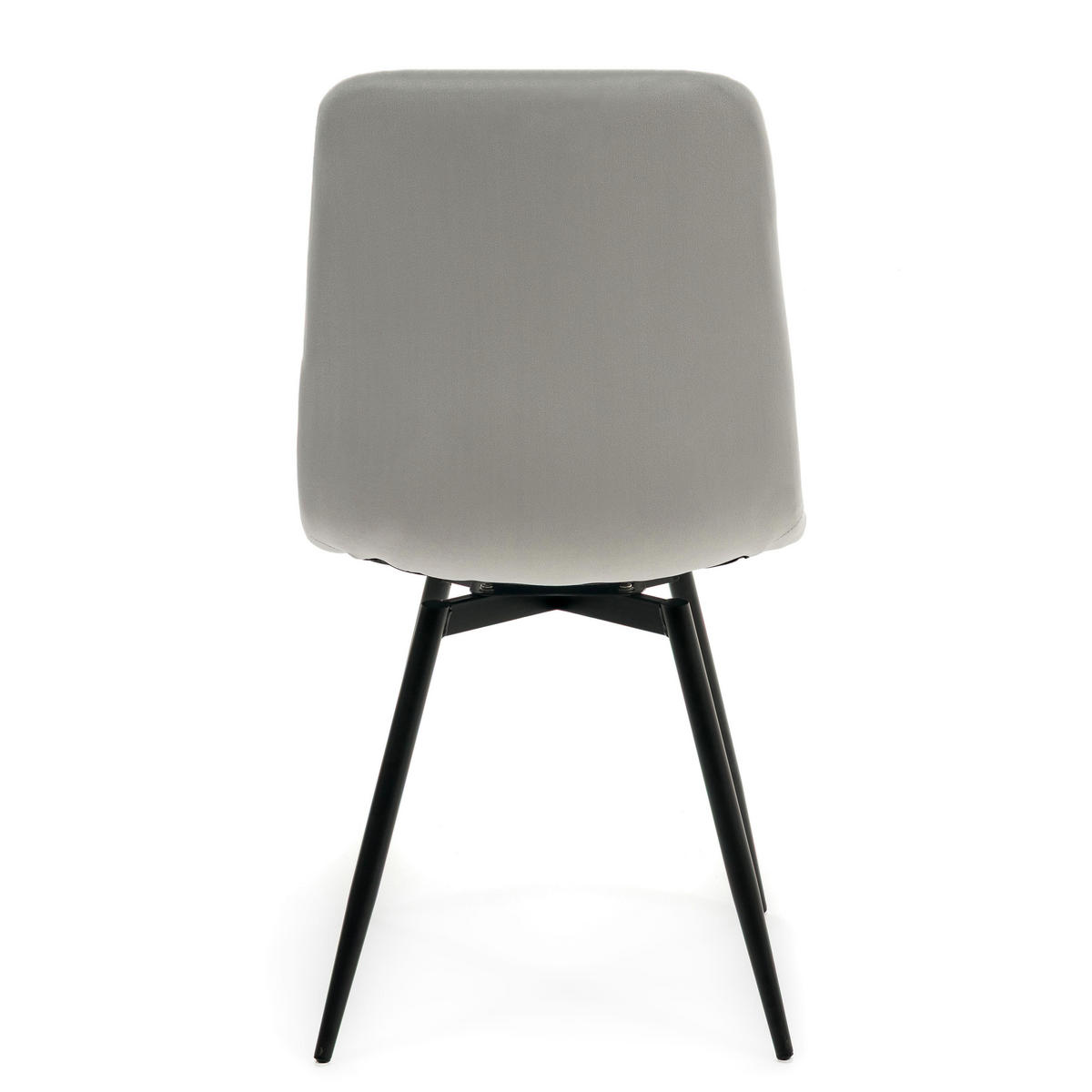 STUHL ARCO drehbar gepolstert mit Steppung - hellgrau - Samt Velours - Hellgrau/Schwarz, Textil/Metall (46/90/51cm) - NEW HOME