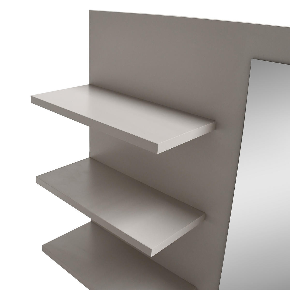 TOALETNÍ stolek Malta s 5 zásuvkami, se zrcadlem, bez úchytek, kašmír - černá/kašmírová, kov/kompozitní dřevo (120/145.5/57cm) - Beautysofa