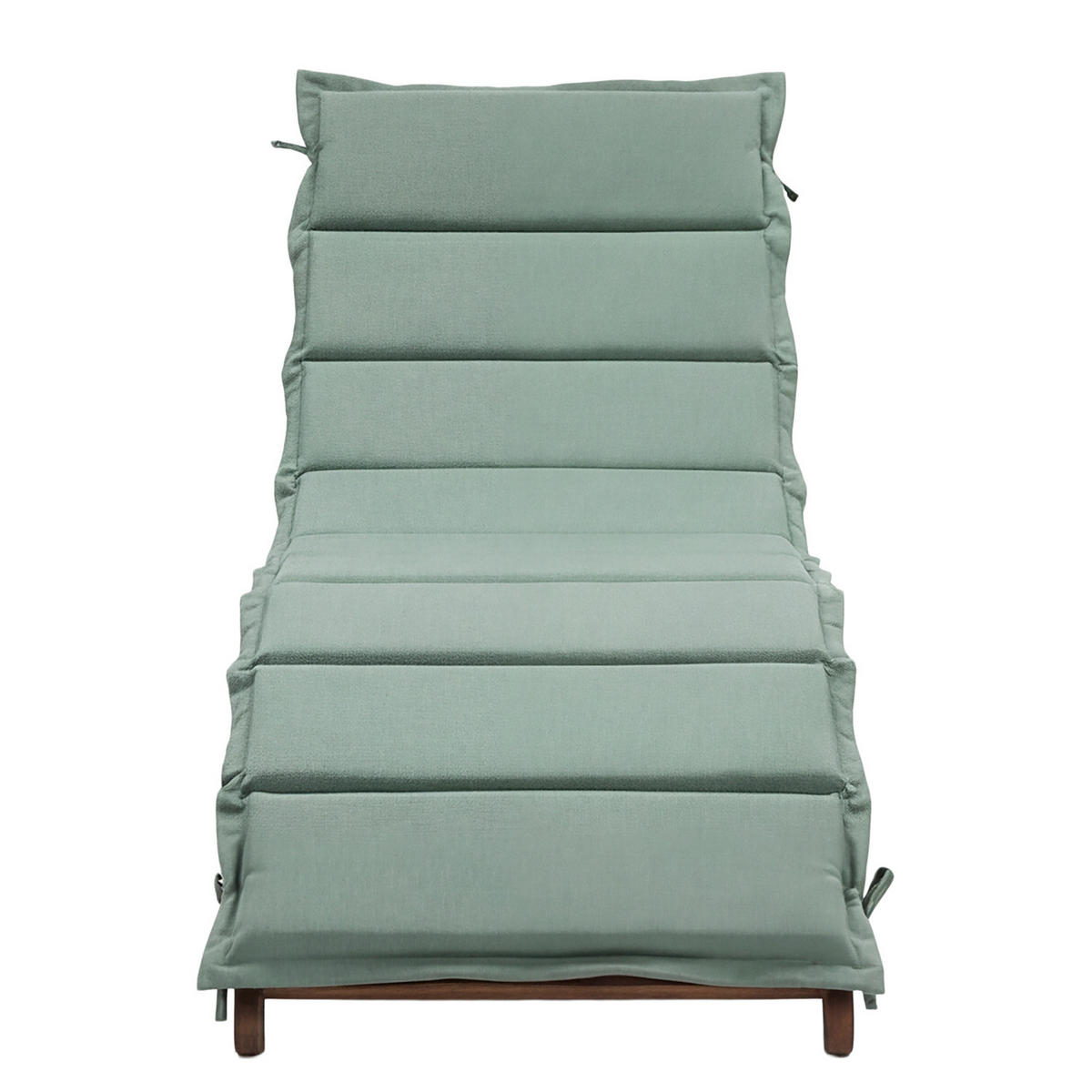 GARTENLIEGE - Akazie massiv / Webstoff - Salbeigrün, Holz/Textil (54/55/168cm) - home24