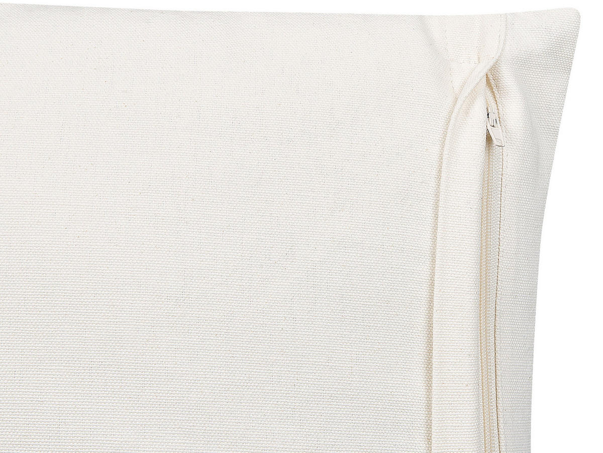 DEKOKISSEN Cremeweiß 45/45 cm Woodi - Ecru, Naturmaterialien/Textil (45/45cm) - Beliani