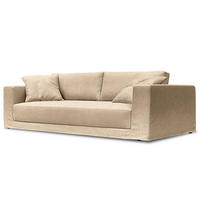 3-SITZER SOFA mit Wechselbezug - Webstoff - Beige, Textil (245/63/122cm) - home24