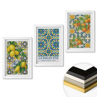 WANDBILDER 3er-Set - 20x30 cm Weißer Rahmen - Zitronen, Orangen, Blumen, Italien - Weiß, Kunststoff (20/30cm) - ArtPrintCave