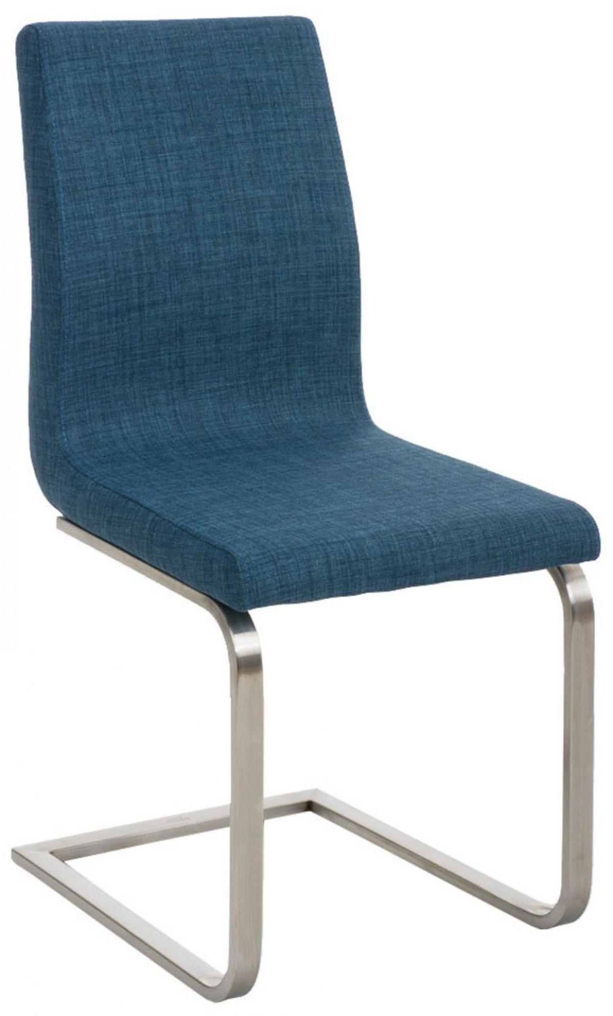SCHWINGSTUHL 2er Set Stoff Blau - Blau/Edelstahlfarben, Textil/Metall (40/90/50cm) - CLP