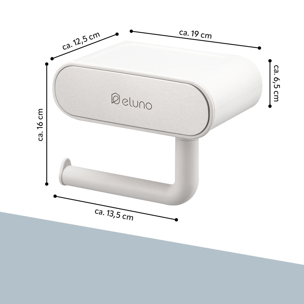 TOILETTENPAPIERHALTER, Cremeweiß - Creme, Kunststoff (19/16/12.5cm) - eluno