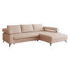 ECKSOFA Rosa, Seite: Rechts 2R-OT - Hellrosa/Schwarz, Holz/Textil (265/184cm) - MIRJAN24