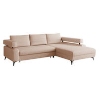 ECKSOFA Rosa, Seite: Rechts 2R-OT - Hellrosa/Schwarz, Holz/Textil (265/184cm) - MIRJAN24