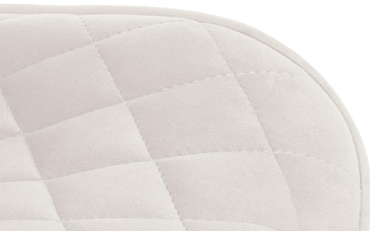 BARHOCKER Samt creme - Creme/Schwarz, Textil/Metall (48/81/54cm) - CLP