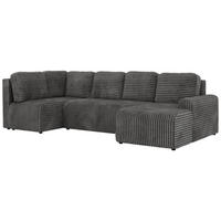 SEDACÍ SOUPRAVA NESSARO COR U Šedá Manšestr - Vlevo - šedá/černá, textil/plast (307/92/151cm) - MKS