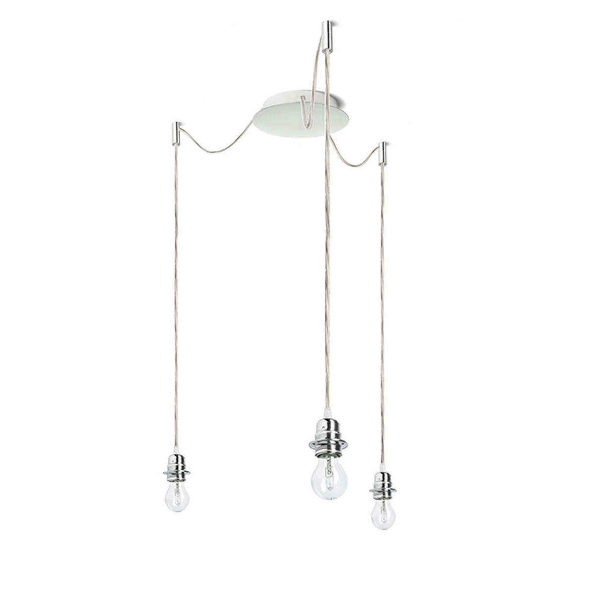 PENDELLEUCHTE KOMBIX 3 Chrom 45 W - Chromfarben, Metall (18/18/3cm) - Rendl