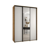 SCHWEBETÜRENSCHRANK 235,2/170/45 3-türig - Schwarz/Weiß, Holz/Metall (170/235/45cm) - Abiks Möbel