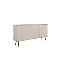 SIDEBOARD: beige mit schwarzen Beinen, 160 x 85 x 39 - Beige, Holzwerkstoff (160/85/39cm) - 3XE LIVING