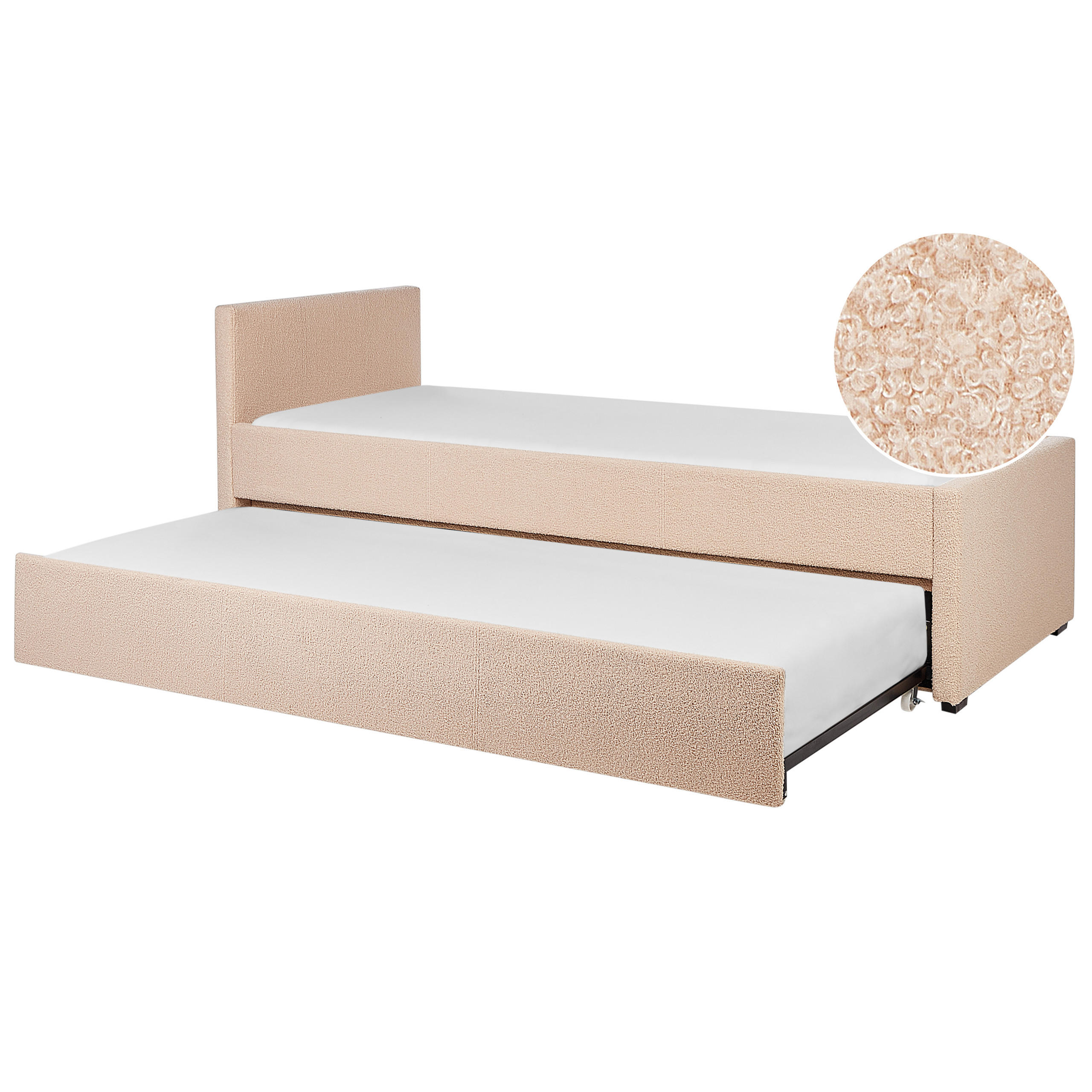 TAGESBETT Rosa 80-200 cm Marmande - Pink, Holz/Textil (80/200cm) - Beliani