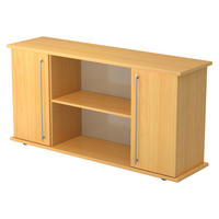 SIDEBOARD mit 2 Flügeltüren 44,8/166,1/84 cm in Buchefarben Relinggriff (Kunststoff) - Buchefarben, Holzwerkstoff (166.1/84/44.8cm) - bümö