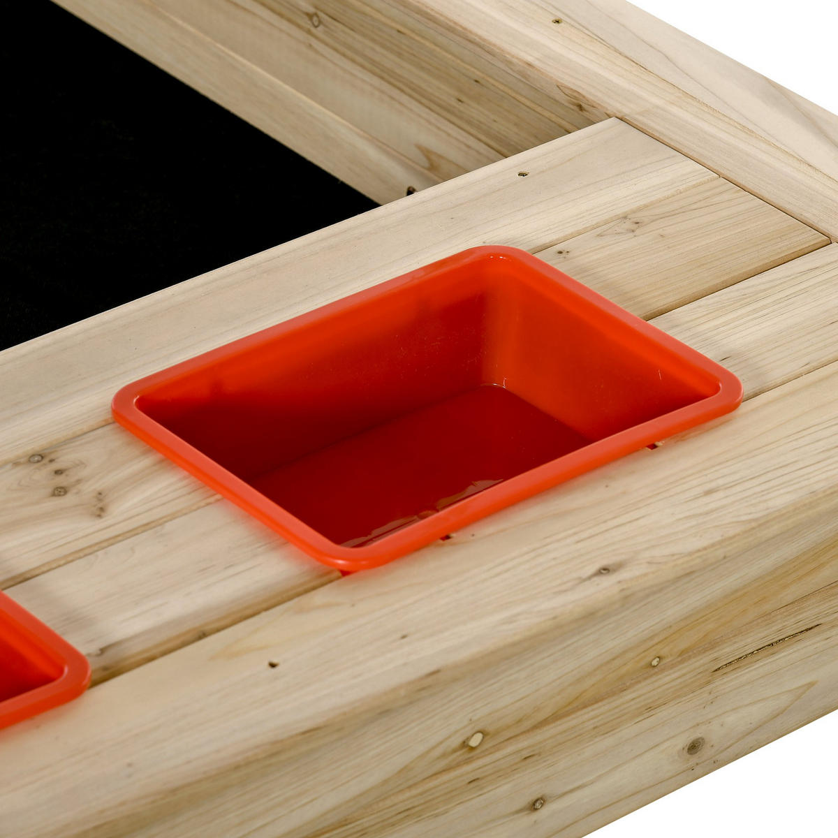 SANDKASTEN DE-18745 quadratisch mit verstellbarem Dach & 2 Wannen Holz - Naturfarben, Holzwerkstoff (118/118/118cm) - ComfortXL