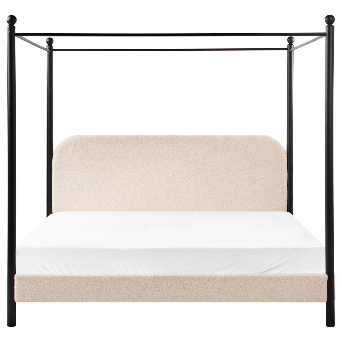 HIMMELBETT 180x200 cm Beige Dannemois - Beige, Textil (180/200cm) - Beliani