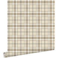 TAPETE Karomuster 53 cm x 10.05 m - Braun, Papier (53/1000cm) - ESTAhome