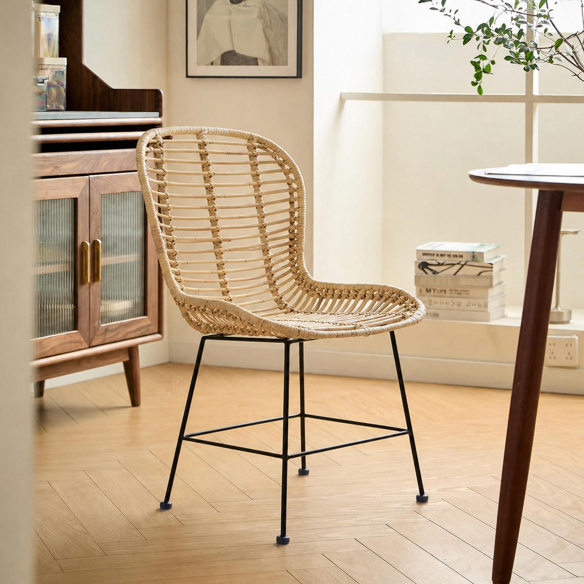 STUHL 2er-Set Rattan Braun - Braun, Holz (46/85/57cm) - Nordlys