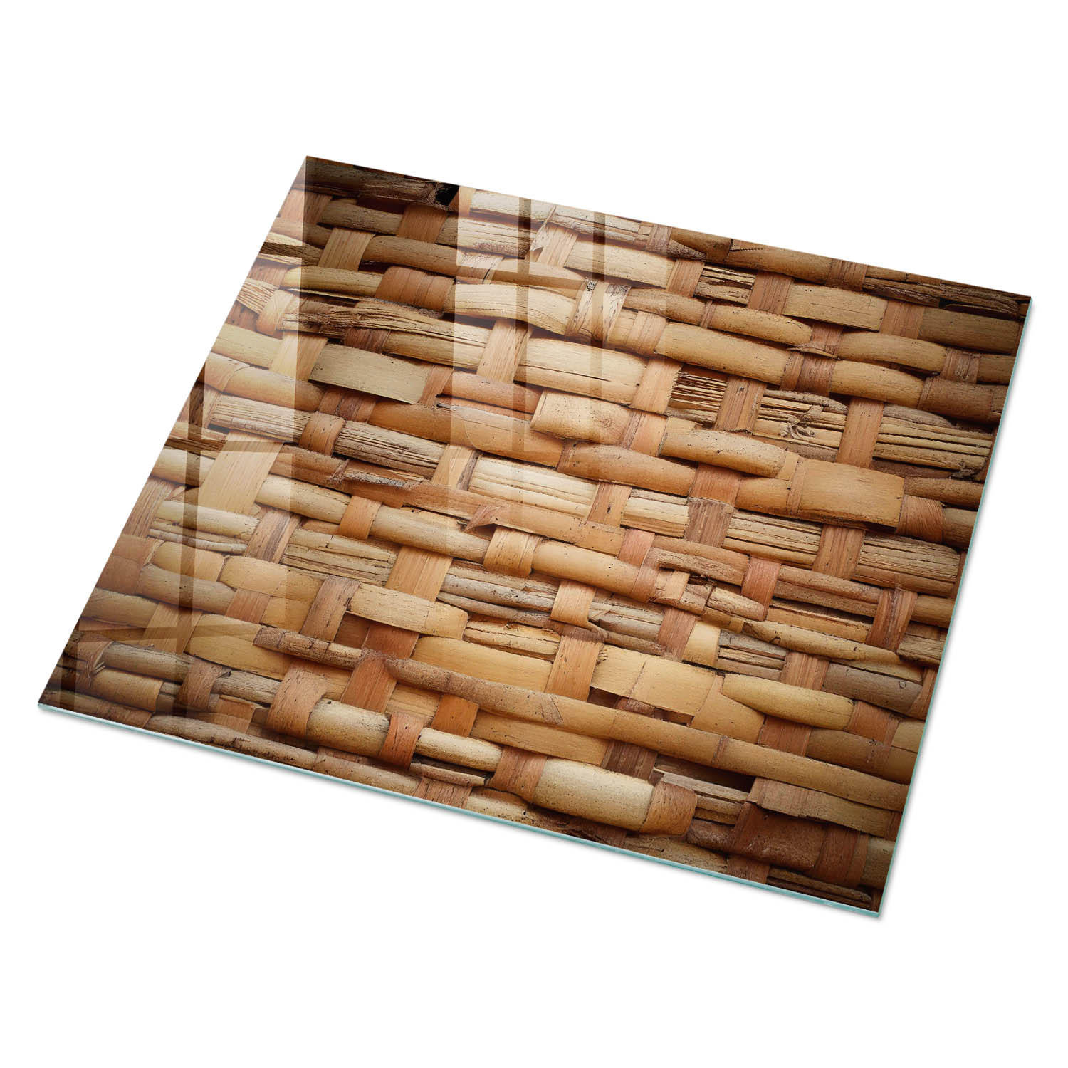 GLASPLATTE 80x60 cm – Rustikaler Zopf - Braun, Glas (0.4/80/60cm) - ArtPrintCave