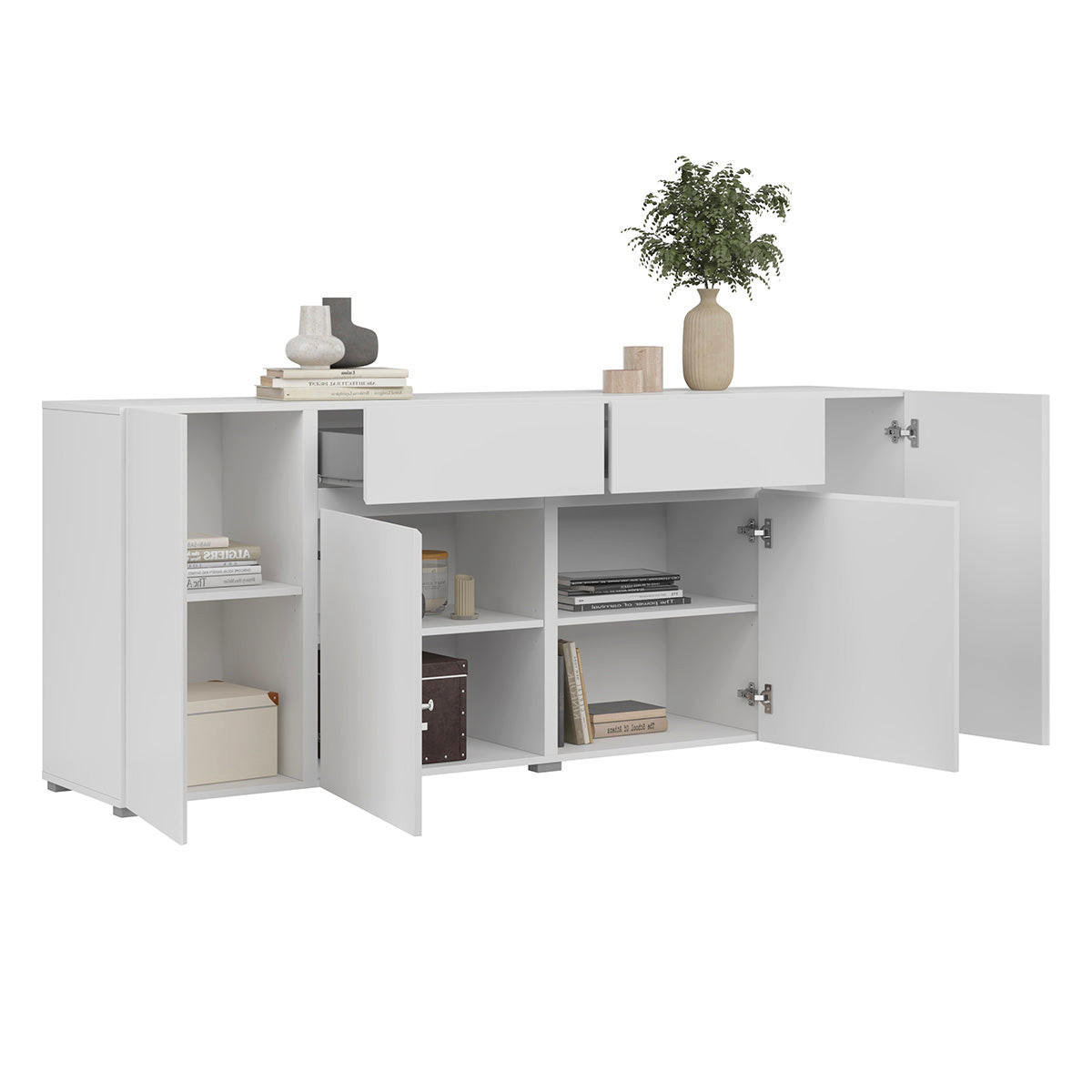 KOMODA Maxis Bijela - bijela, drvni materijal (195/78/40cm) - Petits-meubles