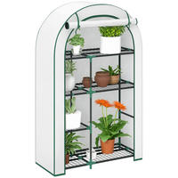 MINI-GEWÄCHSCHAUS DE-05718 4-stufig, tragbar mit Rolltür Weiß - Weiß, Kunststoff/Metall (45/160/100cm) - ComfortXL