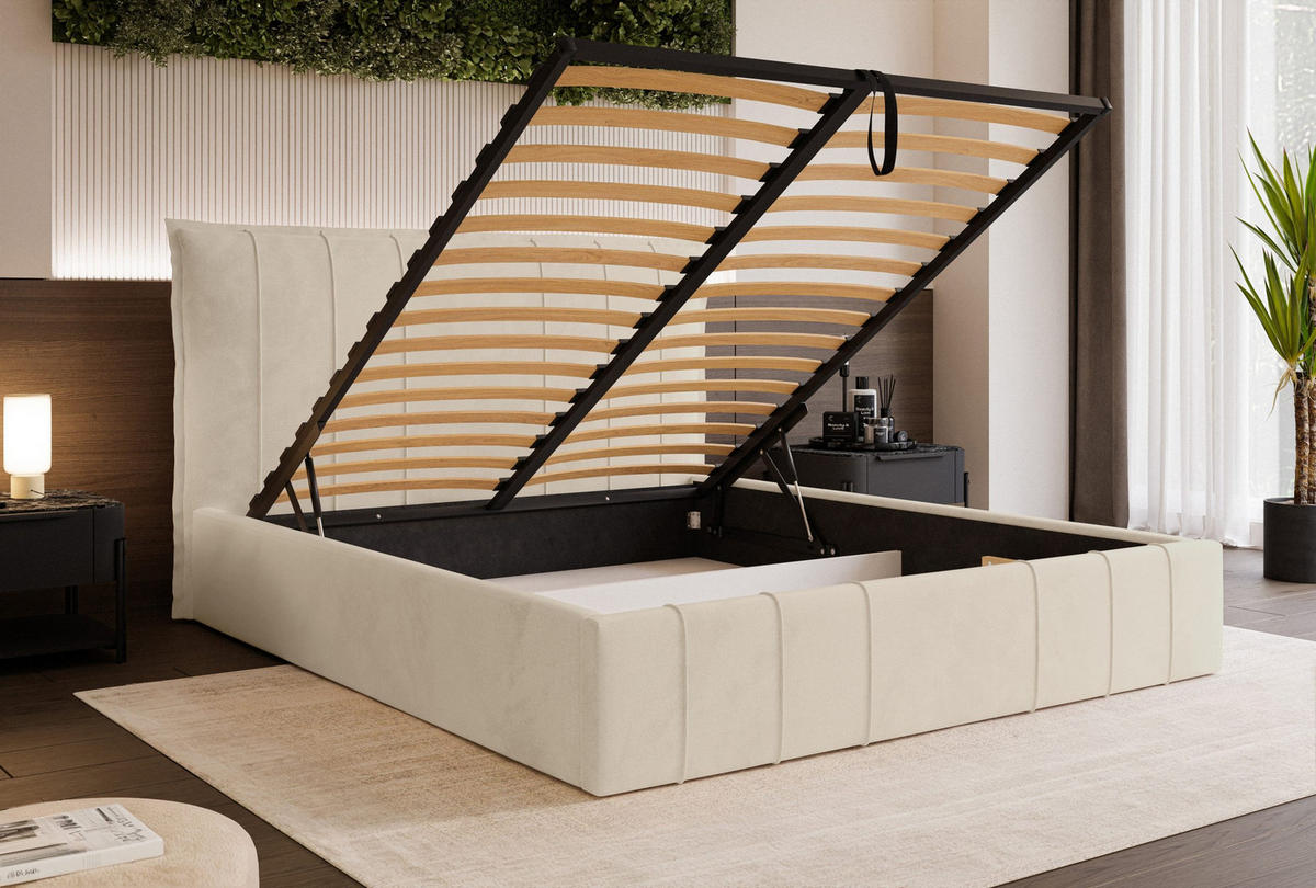 POLSTERBETT Acate 120x200 cm, Creme - Creme, Textil (120/200cm) - Fedve