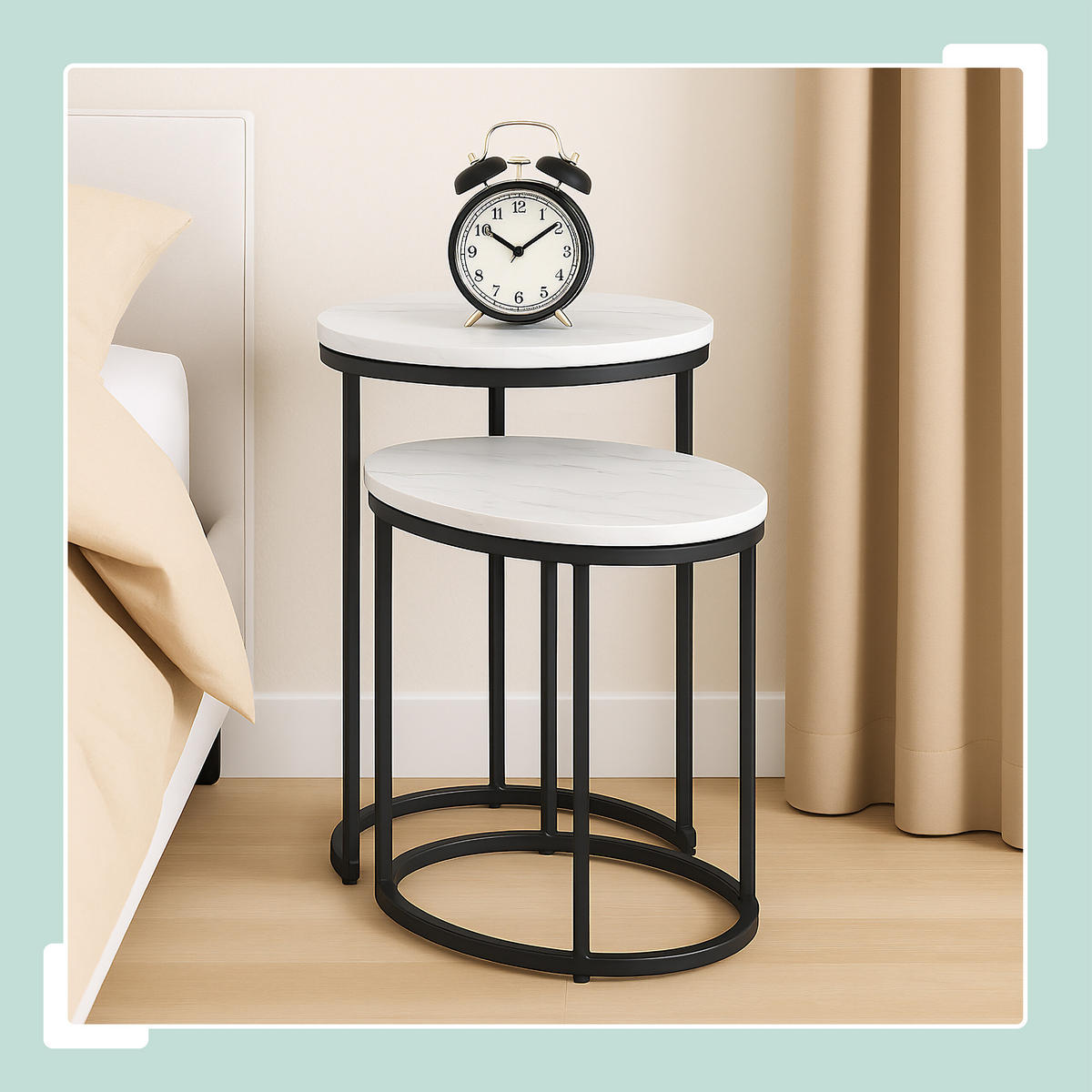 SATZTISCH-SET 2-tlg. - Multicolor, Holzwerkstoff/Kunststoff (40/40/51cm) - Relaxdays