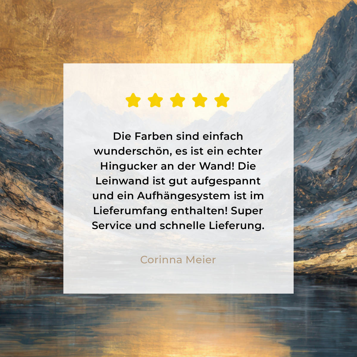 LEINWANDBILD Bergkulisse mit goldenem Sonnenuntergang Wandbild 40x30 cm - Goldfarben, Textil (40/30cm) - MuchoWow