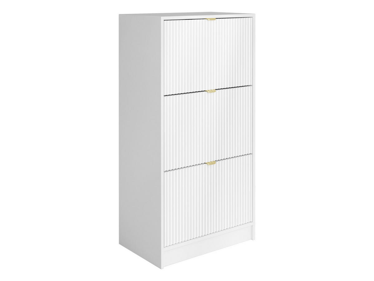 SCHUHSCHRANK Tireno 3K - Goldfarben/Schwarz, Holzwerkstoff/Kunststoff (60/120/40cm) - MIRJAN24