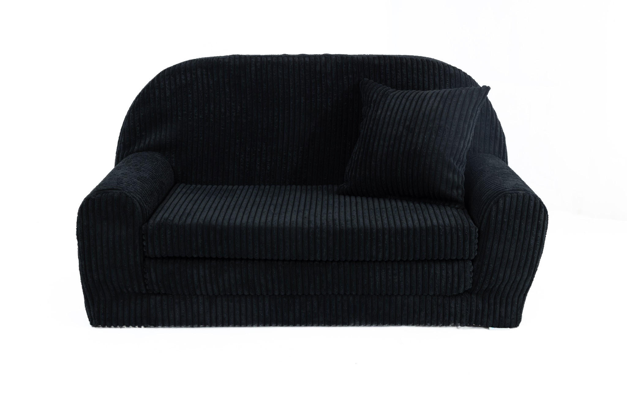 KINDERSOFA MINI aus Kuschel-Cord in Schwarz - Schwarz, Textil (78/45/40cm) - Fortisline