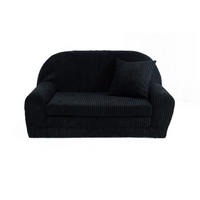 KINDERSOFA MINI aus Kuschel-Cord in Schwarz - Schwarz, Textil (78/45/40cm) - Fortisline