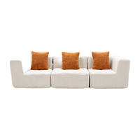 WOHNZIMMERSOFA Eden Simple 3-Sitzer - Weiß Orange - Weiß, Textil (92/71/92cm) - COCO Living