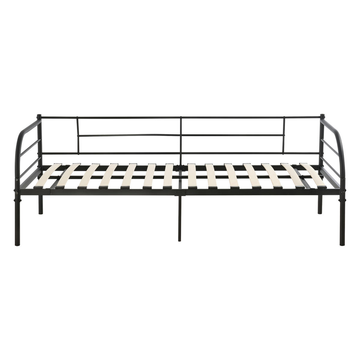 TAGESBETT Falun - Schwarz, Metall (90/200cm) - [en.casa]